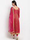 Pink Red Anarkali Suit Set with Dupatta - Ria Fashions