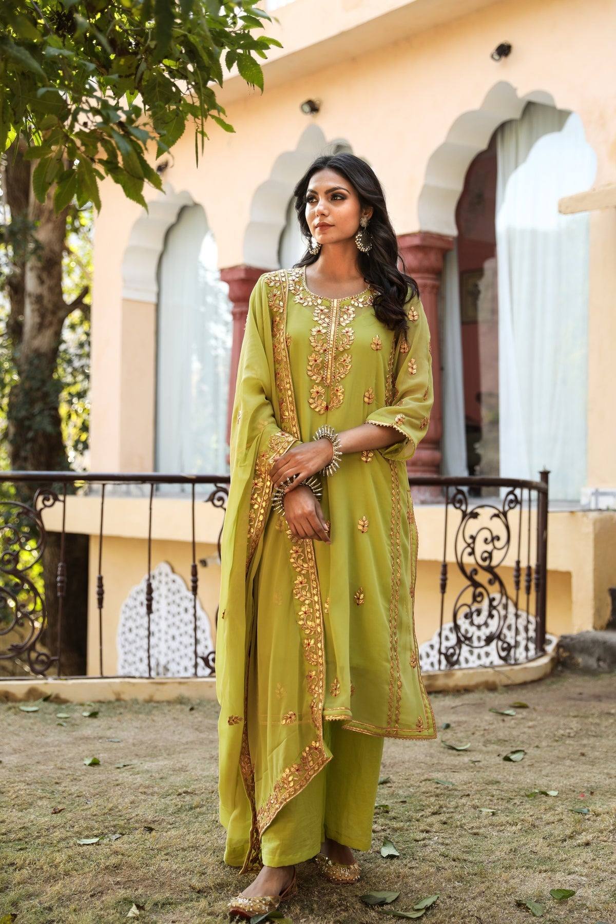 Buy Royal Yellow Gotapatti Suit Set online in India at Best Price | Aachho