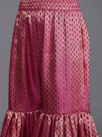Purple Silk Blend Ethnic Motif Sequinned Detailing Sharara Set with Dupatta