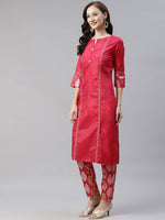 Pink Suit Set With Dupatta - Ria Fashions