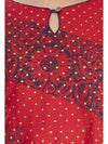 Red Golden Hand Block Print Anarkali Style Kurta - Ria Fashions