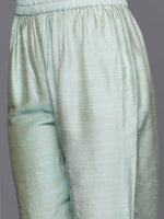 Embroidered Silk Blend Sea Green Kurta with Silk Blend Trouser and Dupatta - Ria Fashions