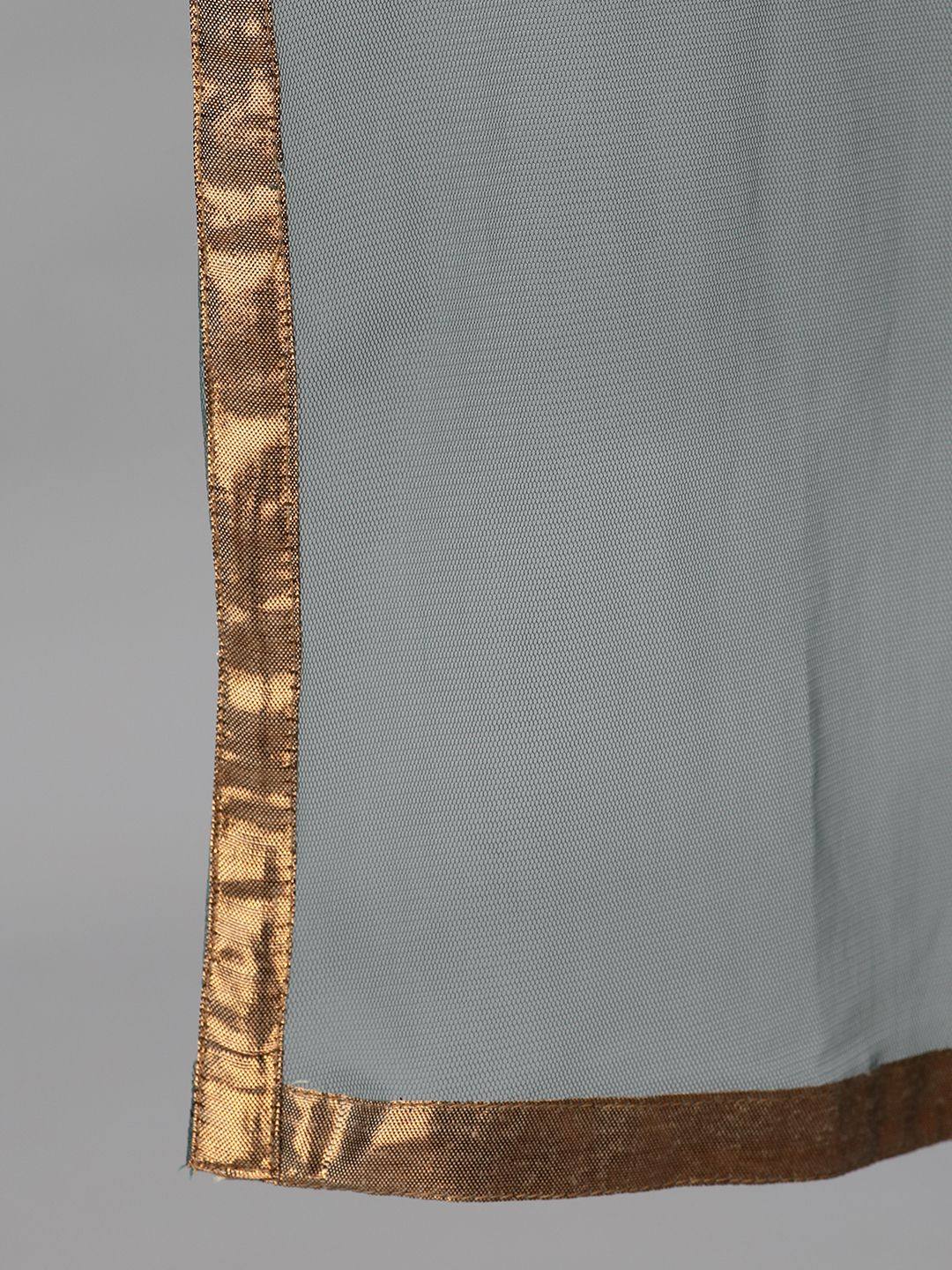 Green Zari Work Lehenga With Net Dupatta - Ria Fashions