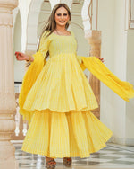 Yellow Printed Sharara Suit Set - Ria Fashions