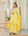 Yellow Printed Sharara Suit Set - Ria Fashions